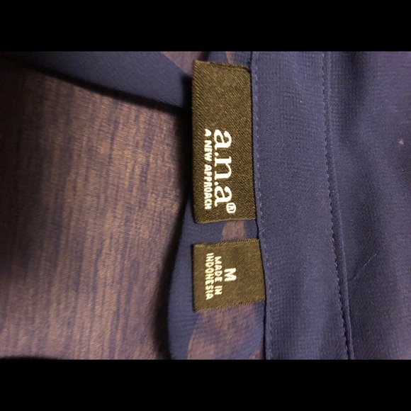 a.n.a Sheer Long Sleeve Collar Blouse - Picture 4 of 4